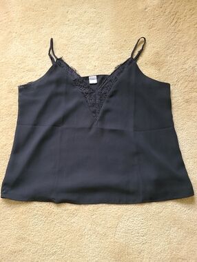 Melrose and Market Black Lace-Trim Camisole